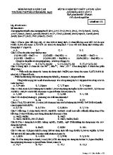 Đề thi khảo sát chất lượng lần I môn Hóa học lớp 11 - Mã đề thi 132
